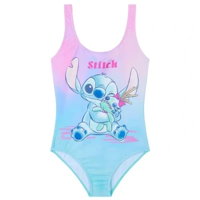 Abbildung von Disney Badeanzug Mädchen, Einteiliger Schwimmanzug Badekleidung Geschenke für Mädchen (Rosa/Blau Stitch, 11 12 Jahre)