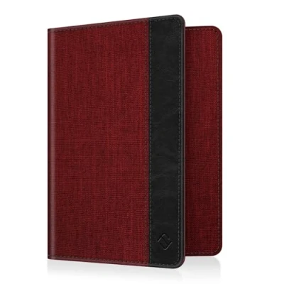 Abbildung von Fintie Reisepass Impfpass Schutzhülle Premium Kunstleder Reisepasshülle Travel Organizer mit RFID Blockier für Kreditkarten, Ausweis, Reisedokumente Damen Herren, Denim Bordeaux