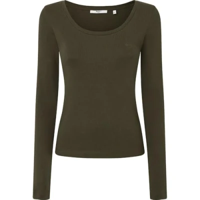 Abbildung von Pepe Jeans Finny Langarmshirt, Damen, Größe: XL, Leaf green