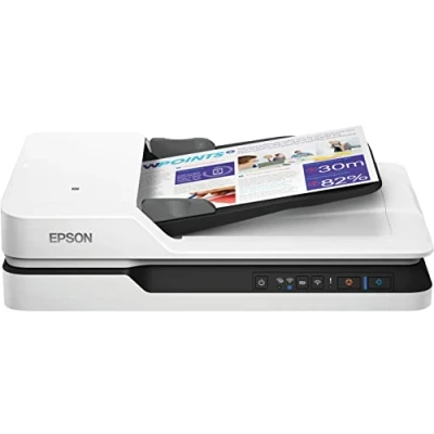 Abbildung von Epson WorkForce DS 1660W DIN A4 Dokumentenscanner (Scanner, kleine Standfläche, Dokumenteneinzug, Duplex, Drei Pass, 600dpi, WiFi, NFC)