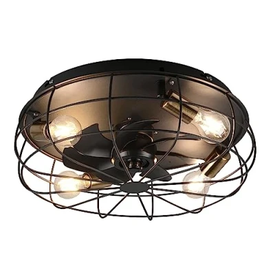 Abbildung von Reality Leuchten Deckenleuchten Ventilator Trondheim R61095032, Metall Schwarz matt, exkl. 4x E27, Fernbedienung, Timer, 3 Stufen