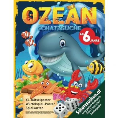 Abbildung von Meerestier Ozean Schatzsuche Kindergeburtstag ab 6 Jahren: Helft der Meerestierbande, findet den Unterwasserwelt Schatz mit dem magischen Armband startklare Schnitzeljagd! (Bravo Schatzsuche)
