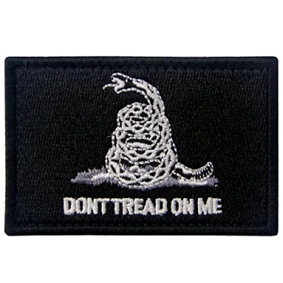 Abbildung von Don&#039;t Tread On Me Treten Sie Nicht Auf Mich Taktisch Moral Applique Bestickter Aufnäher mit Haken und Flauschbänder, Weiß Schwarz