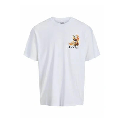 Abbildung von Jack &amp; Jones Gedruckt Rundhalsausschnitt Tshirt print, Herren, Größe: Medium, Bright white 1