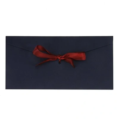 Abbildung von AfinderDE 10 Stück Blanko Briefumschläge mit Schleife Umschläge (22 x 11cm) in Lang Format für Hochzeit Einladungskarten Nachricht Karte Party Geburtstag Weihnachten Geschenk Karten