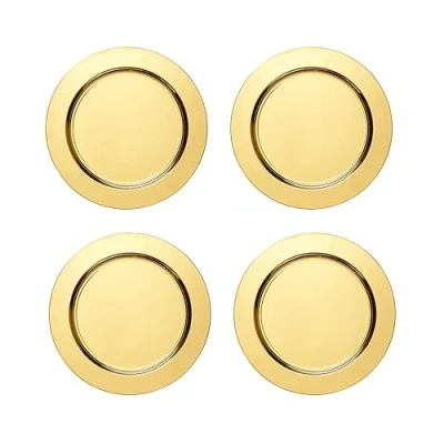 Abbildung von ECHTWERK 4 teiliges Platzteller/Servierteller Set Shiny aus hochwertigem Edelstahl, Gold Edition, Ø 33,2 cm