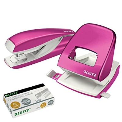 Abbildung von Leitz 5008 NeXXt Series Bürolocher, Metall, bis zu 30 Blatt (Set │ pink)