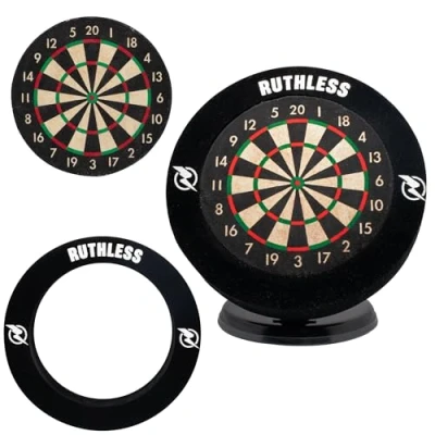 Abbildung von Ruthless Mini Dartscheiben Set mit Surround Miniatur Dartpfeile und für Zuhause Büro, enthält ein Stahlspitzen (BX250)