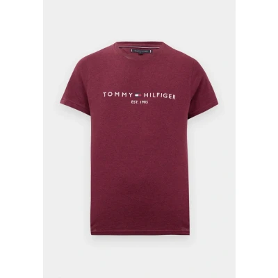 Abbildung von Tommy Hilfiger LOGO TEE Tshirt print, Herren, Größe: XS, Deep rouge heather
