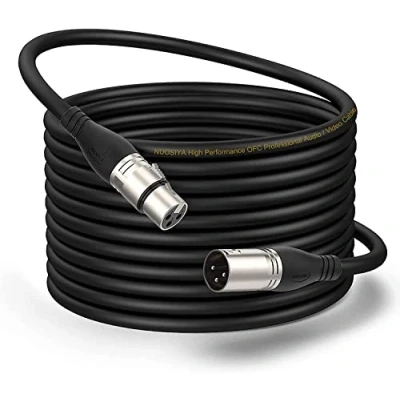 Abbildung von NUOSIYA XLR Kabel 10m 1Pack Mikrofonkabel, 3 Pin Stecker auf Buchse Mikrofonkabel für Mikrofon, Verstärker, Mischpult, Lautsprecher