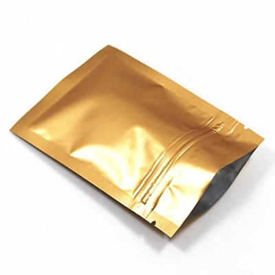Abbildung von WACCOMT Pack 100 Stücke Matte Aluminiumfolie Verpackung Tasche Reißverschluss Selbstdicht Flachbeutel Lebensmittel Lagerung Geruchssicher Mylar Beutel (Matte Gold, 7x10cm (2.7x3.9 inch))