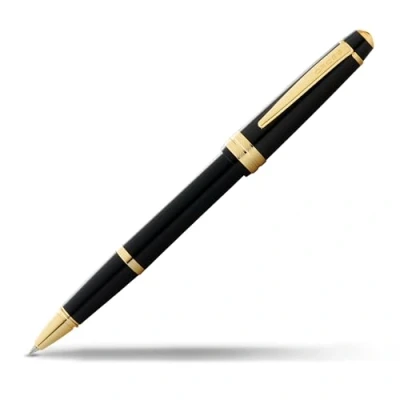 Abbildung von Cross Bailey Light Rollerball (Strichstärke F, Schreibfarbe: schwarz, inkl. Geschenkverpackung) Schwarz Lack mit goldfarbenen Beschlägen