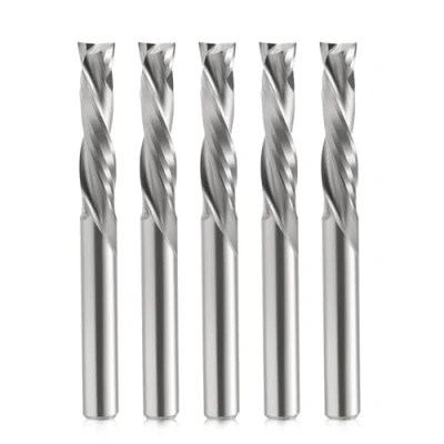 Abbildung von EU_HOZLY 5x22mm UP&amp;DOWN Schneiden Sie zwei Flöten Spiral Hartmetallwerk Werkzeugschneider 5mm Schaft für CNC Router Kompression Holz Bits Packung mit 5