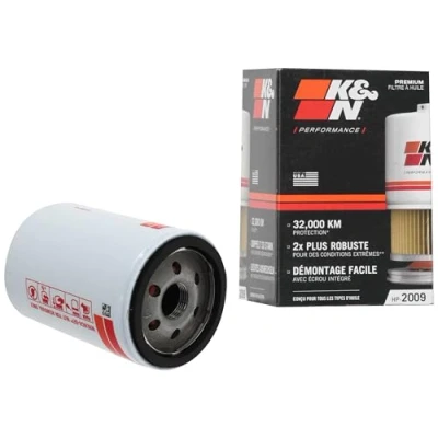 Abbildung von K&amp;N Ölfilter Patrone 76x129mm kompatibel mit Mazda, Ford, Chrysler, Jaguar, Lincoln, Dodge (HP 2009) Weiß