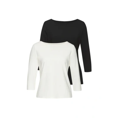 Abbildung von LASCANA 3/4 Arm Shirt, (2er Pack), aus elastischer Baumwoll Modal Qualität