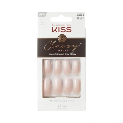 Abbildung von KISS Classy Nails Collection, Be you tiful, lange künstliche Fingernägel in Coffin Form, enthält 28 Nägel, Nagelkleber, Nagelfeile und Manikürstäbchen