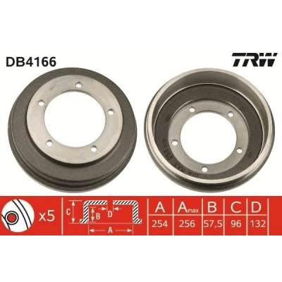 Abbildung von TRW DB4166 Bremstrommel 292 FORD: Transit Mk4 Platform/Chassis