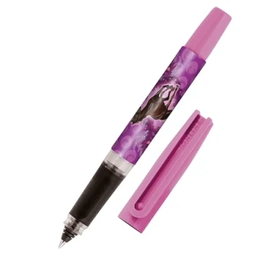 Abbildung von Online Tintenpatronen Rollerball Bachelor Design Pferd, für Rechtshänder und Linkshänder, ergonomisches Griffstück, Roller Ball, Standard Tintenpatronen, inkl. Kombipatrone blau