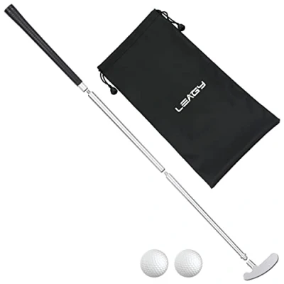 Abbildung von LEAGY 4 teiliger tragbarer Bester Golf Putter für die rechte Hand oder Zwei Wege Linke und Hand, 2 Golfbälle isoliert auf weißem Hintergrund, 1 Pack Golftasche