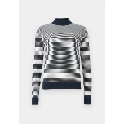 Abbildung von Tommy Hilfiger Strickpullover »CO JERSEY FINE GG MOCK NK LS SWT«