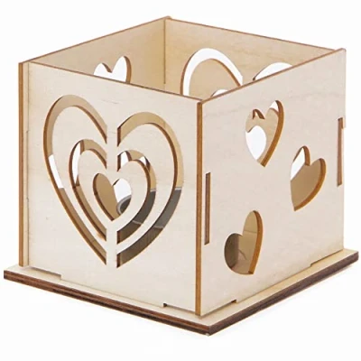 Abbildung von Baker Ross Teelichthalter Bastelset aus Holz 4er Pack, für Kinder zum Basteln und Bemalen (FC381), Mittel