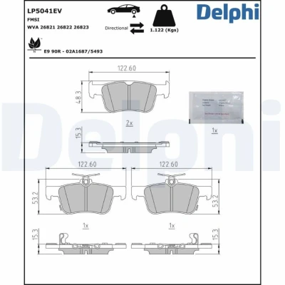 Abbildung von Bremsbelagsatz DELPHI LP5041EV