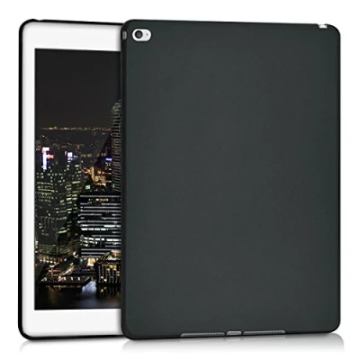 Abbildung von kwmobile Schutzhülle kompatibel mit Apple iPad Air 2 Hülle Silikon Tablet Cover Case Schwarz matt
