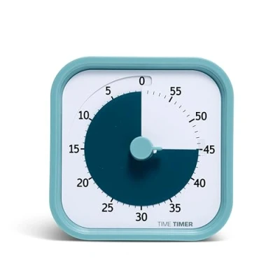 Abbildung von TIME Timer Home MOD — 60 Minuten Visueller für Heimschule Zubehör, Lernwerkzeug, Kinderschreibtisch, Büroschreibtisch und Meetings mit lautlosem Betrieb (Lake Day Blue)