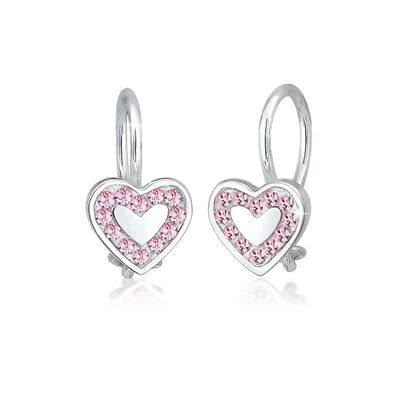 Abbildung von Elli Sparkling Heart Ohrringe für Kinder, Größe: One Size, Silberfarben