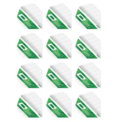 Abbildung von RED DRAGON Hardcore XT Grün und Weiß RD Logo Dartflug 4 Set pro Packung (insgesamt 12 Dart Flights)