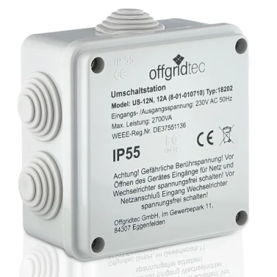 Abbildung von Offgridtec Umschaltstation für Netzvorrangschaltung USV Betrieb US230/12 12A 2700W 230VAC