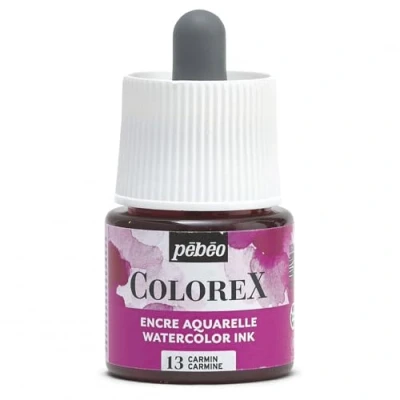 Abbildung von Pébéo Colorex Tinte 45 ML Karmin Aquarell mit samtigem Finish Zeichentusche Multi Tool Alle Medien