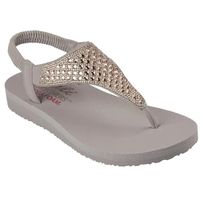 Abbildung von Skechers Damen Cali Meditation Rockstar, Taupe Mitobuck Rhinestone Trim, 39 EU