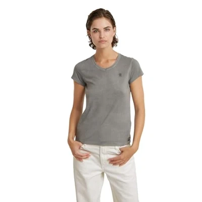 Abbildung von G Star RAW Damen Eyben Slim V Neck Top 2.0, Grau (wild Dove gd D24533 B059 G486), XS