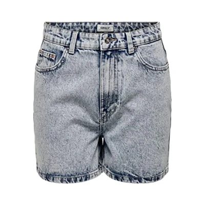 Abbildung von ONLY Damen ONLBAY Life HW MOM DNM NAS589 Shorts, Light Blue Denim, S