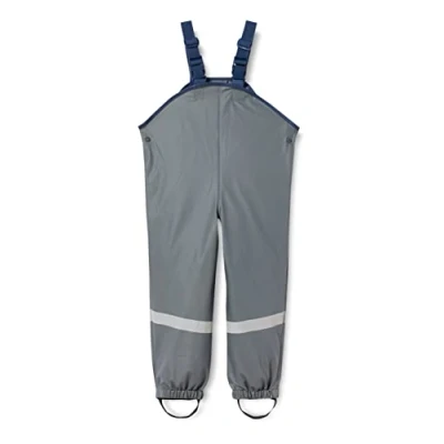 Abbildung von Playshoes Unisex Kinder Matschhose Regenlatzhose Ungefüttert Wind und wasserdichte Regenhose Regenbekleidung, dunkelgrau, 74