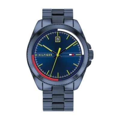 Abbildung von Tommy Hilfiger Analog Quarzuhr für Herren mit Blaues Edelstahlarmband 1791689