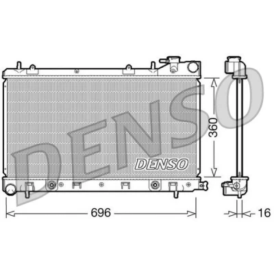 Abbildung von DENSO DRM36002 Kühler, Motorkühlung Aluminium 360 696 16