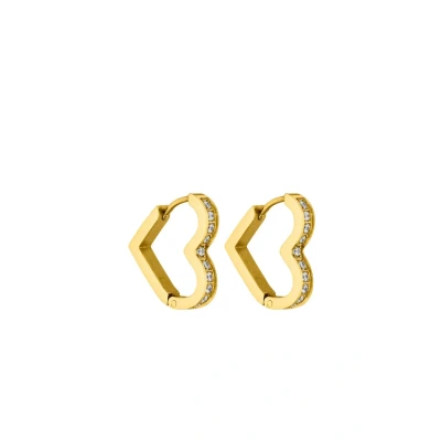Abbildung von Purelei Glitter Heart Ohrringe, Damen, Größe: One Size, Goldfarben