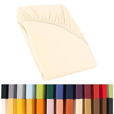 Abbildung von CelinaTex Relax Boxspringbett Wasserbett Spannbettlaken 140x200 160x220 cm Natur Jersey Mako Baumwolle 160g/qm Laken