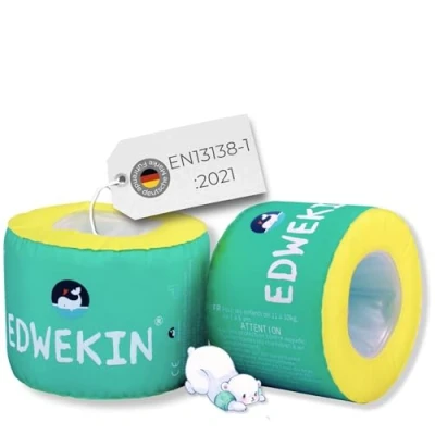 Abbildung von EDWEKIN® Schwimmflügel Icey mit Schaumkern &amp; Stoffüberzug TÜV geprüft Updagrade 2025 Premium Schwimmhilfe für Babys, Kleinkinder Kinder 36 Jahre Stylisches Design Mädchen Jungen