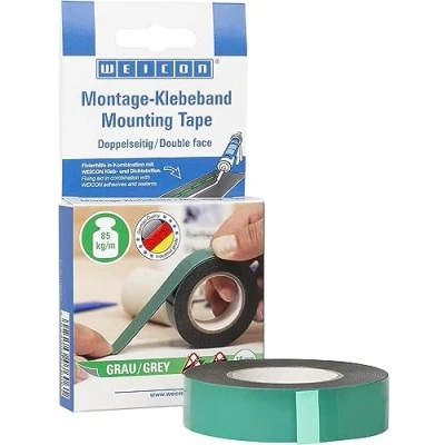Abbildung von WEICON Montage Klebeband grau doppelseitiges extrem starker Halt und hohe Flexibilität