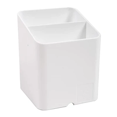 Abbildung von Exacompta 67713D Premium Stiftehalter Pen Cube mit 2 Fächern für mehr Ordnung auf dem Schreibtisch Stifteköcher Stiftebox Aufbewahrungsbox Organizer weiß