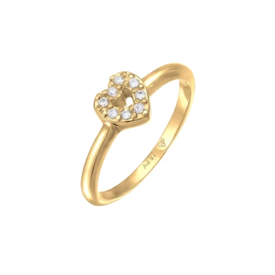 Abbildung von Elli HERZ Romantik Ring, Damen, Größe: 54, Gold