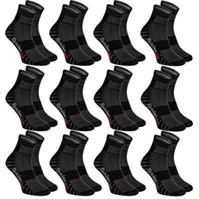 Abbildung von Rainbow Socks Damen Herren Bunte Baumwolle Sport Socken 12 Paar Schwarz Größen 42 43