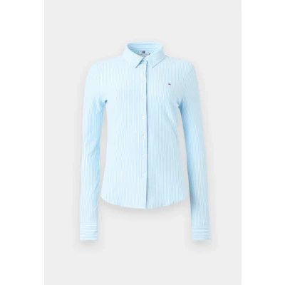 Abbildung von Tommy Hilfiger SLIM Button DOWN Hemdbluse, Damen, Größe: XS, Vessel blue