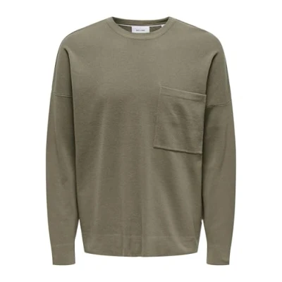 Abbildung von Only &amp; Sons Onslamai Pocket Strickpullover, Herren, Größe: XL, Desert taupe