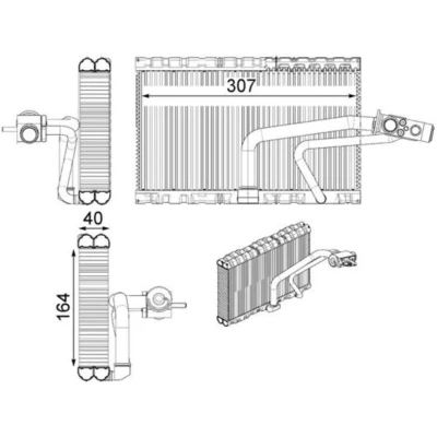 Abbildung von Verdampfer, Klimaanlage BEHR MAHLE AE 114 000P