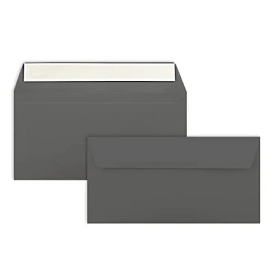 Abbildung von 50 Brief Umschläge DIN Lang Anthrazit 110 g/m² 11 x 22 cm sehr formstabil Haftklebung Qualitätsmarke: FarbenFroh by GUSTAV NEUSER