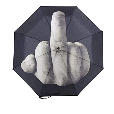 Abbildung von Zhaocaigui Baolong Direct Kompakter Reise Regenschirm, Mittelfinger, spezielles Design, winddicht, mit Geschenkbox